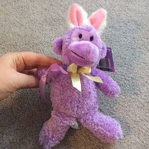 Purple Gorilla with Bunny Ears and Fluffy Tail